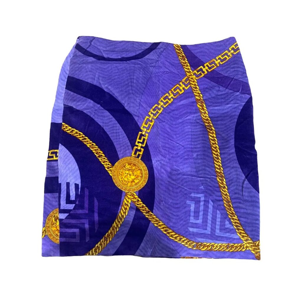 💜🐍 Versace Jeans Couture Vintage Baroque Mini Skirt